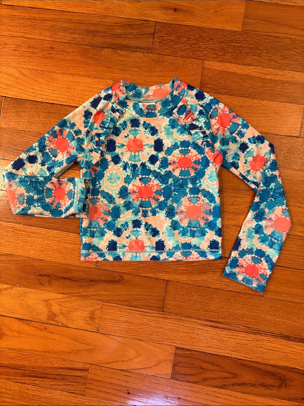 Tucker + Tate Girls' Tie-Dye Rashguard w/ Ruffle - Gorgeous Print - Like New, 4